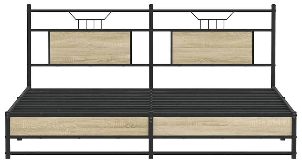 Estrutura cama s/ colchão derivados de madeira carvalho sonoma