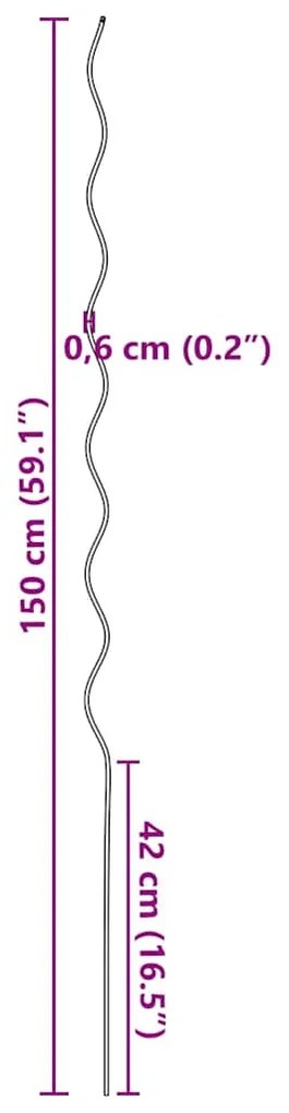 Suportes de Plantas Espirais vidaXL 5 pcs 150 cm Aço