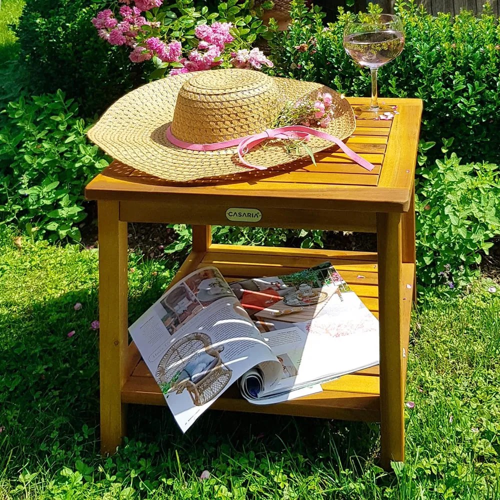 Mesa Jardim auxiliar Washington em madeira de acácia 45x45x45cm Castanha