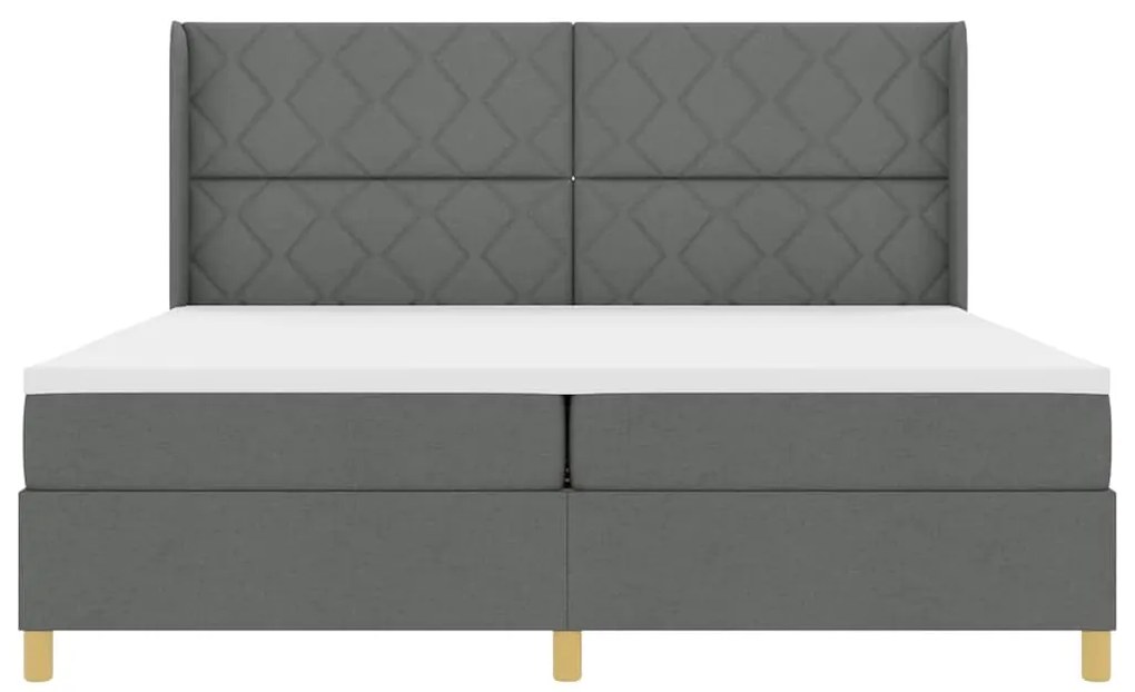 Cama Box com Colchão Cinza Escuro 200x200 cm
