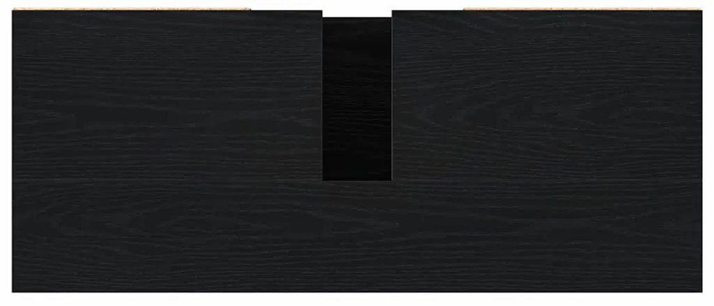 Gabinete de Pia de Banheiro vidaXL Carvalho Preto 80x33x60 cm Madeira
