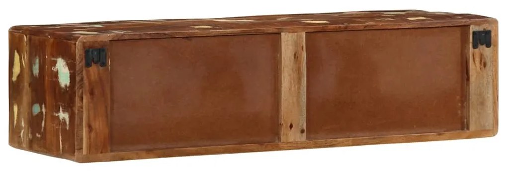 Armário de TV para parede 100x32x25cm madeira recuperada maciça