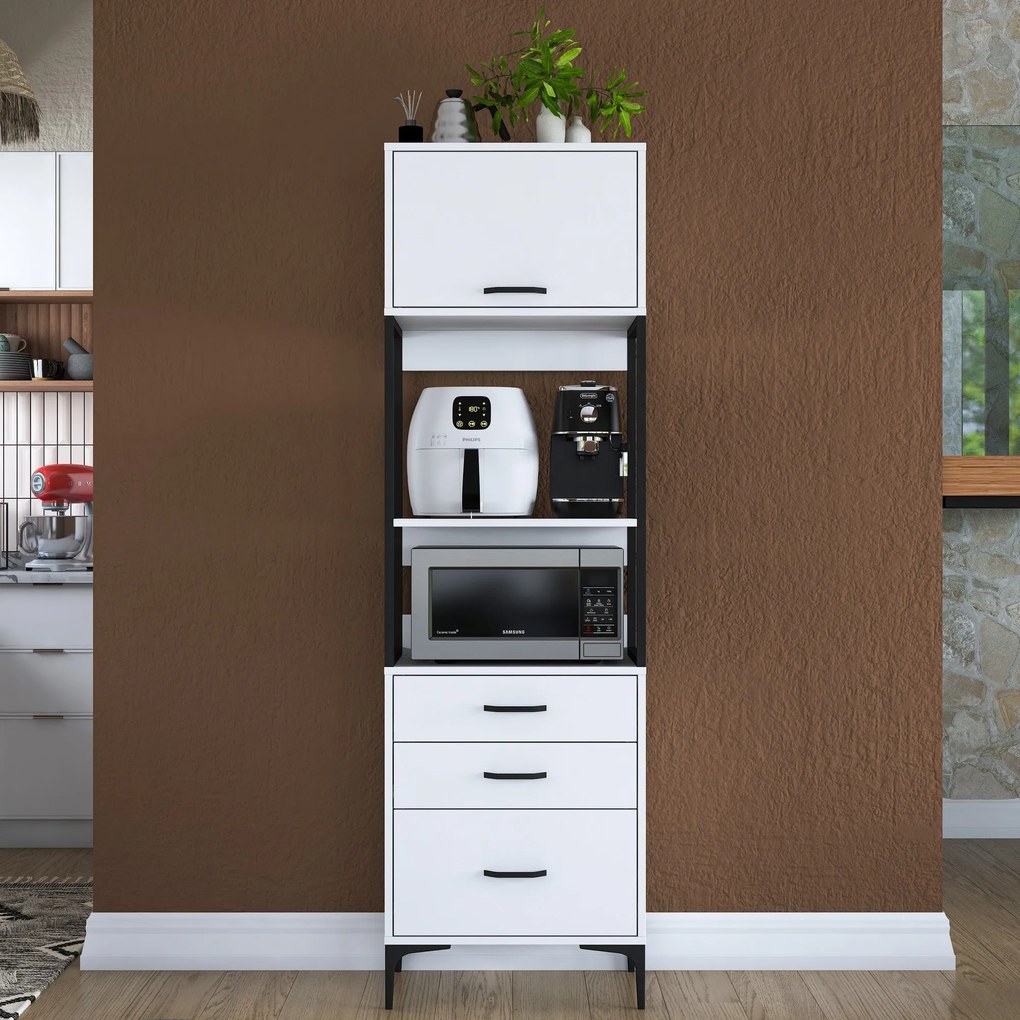 Armário Multiusos JE135 – Branco – 60 cm x 198,6 cm x 40 cm