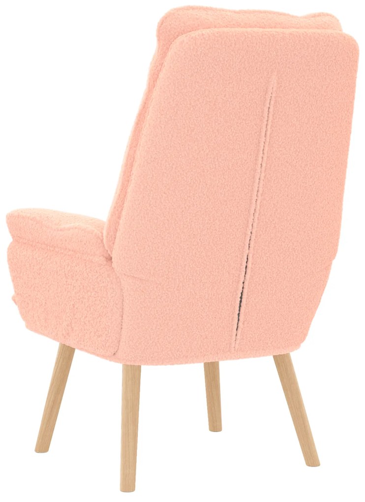 Poltrona Relaxante Rosa em Tecido Estilo Lã