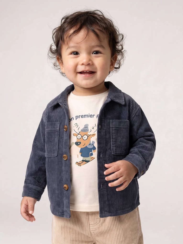 Sobrecamisa VERTBAUDET para bebé menino azul-acinzentado