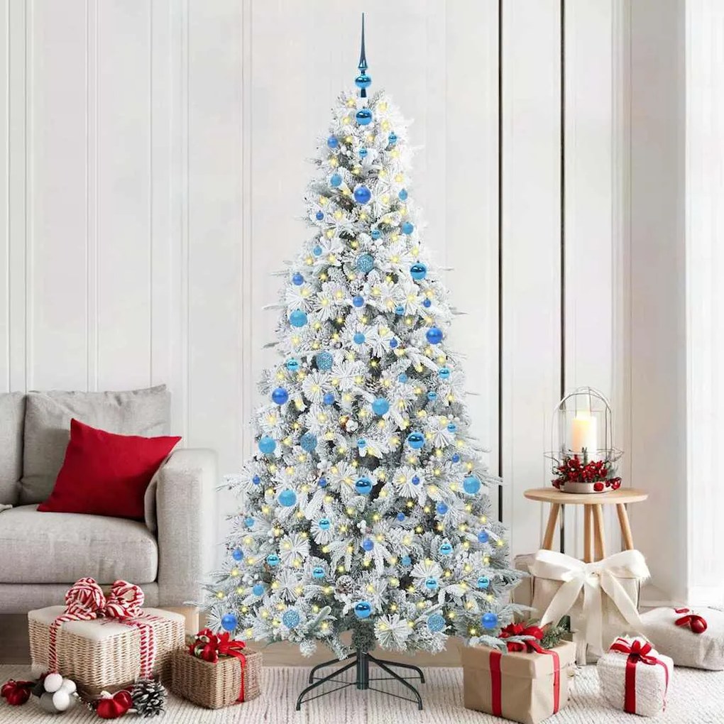 vidaXL Árvore de Natal Articulada Artificial Branco 210 cm PE e PVC
