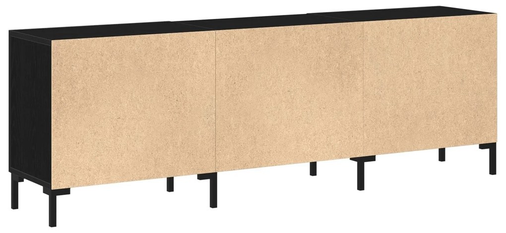 Armário para TV vidaXL Preta Carvalho 150x30x50 cm em Madeira Derivada