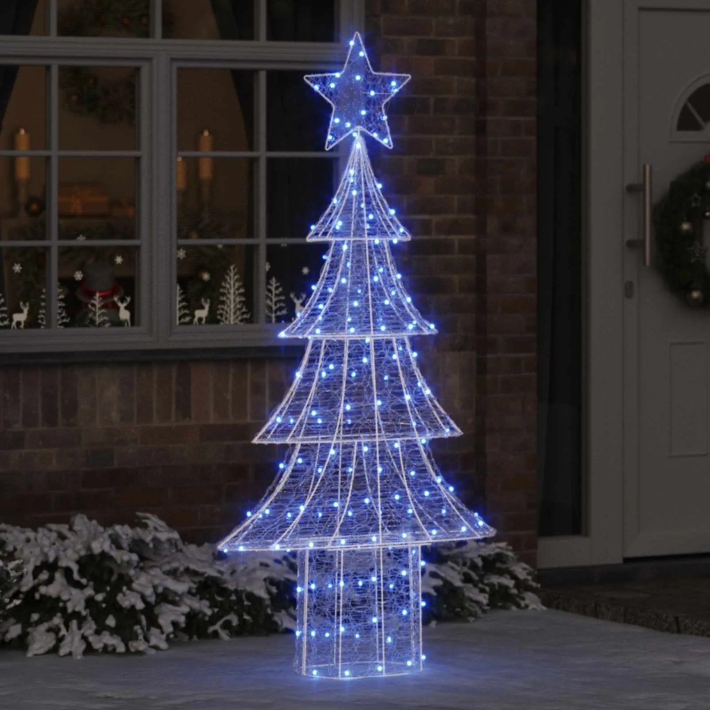 vidaXL Árvore de Natal com 240 LEDs Azul 180 cm Acrílo