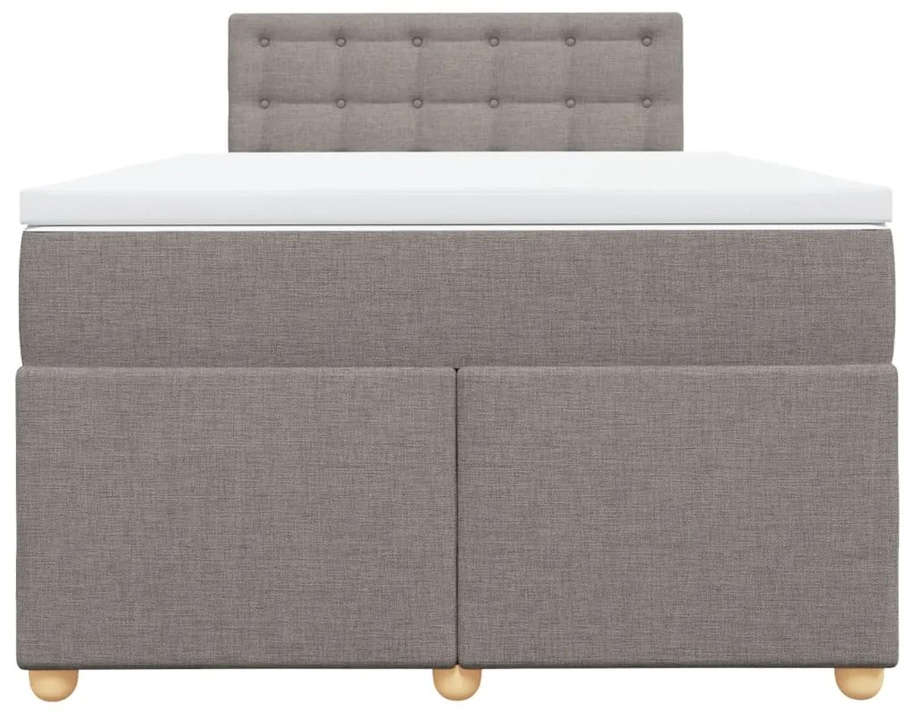 Cama boxspring c/ colchão 120x190cm tecido castanho-acinzentado