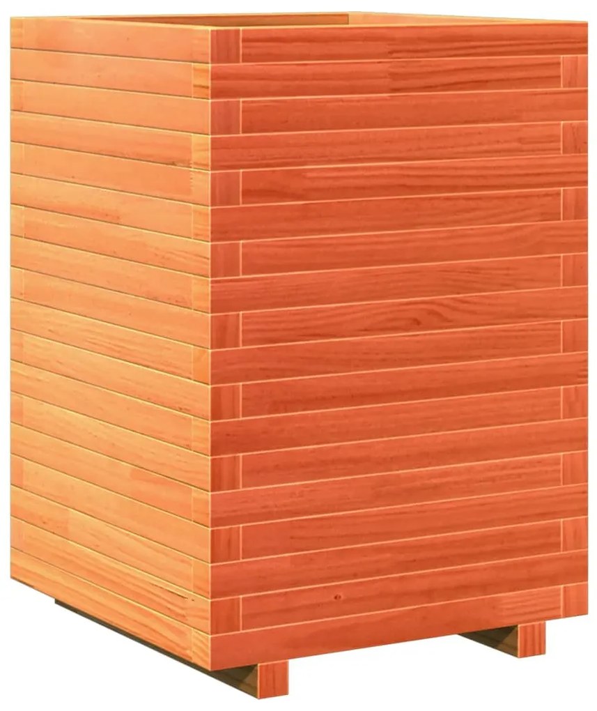 Vaso/floreira de jardim 50x50x72 cm pinho maciço castanho mel