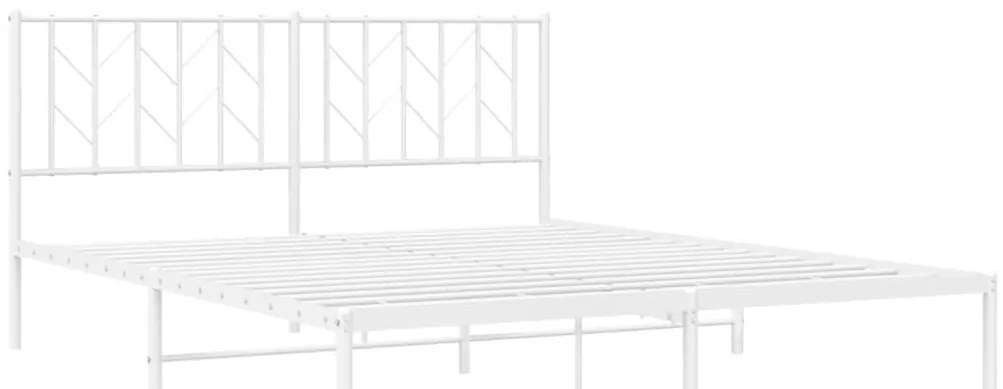 Estrutura de cama com cabeceira 160x200 cm metal branco