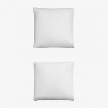 Conjunto De 2 Fronhas De Cetim Sampras 300 Fios Branco & 60 X 60 Cm - Sklum