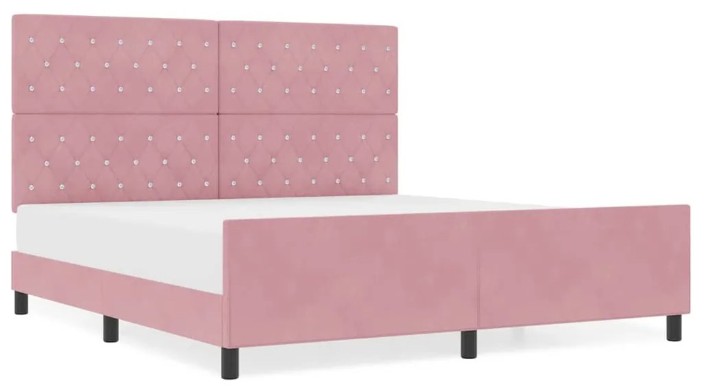 Estrutura de Cama vidaXL Rosa 180x200 cm Veludo