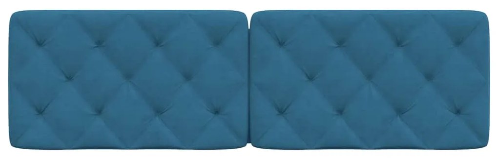 Almofadão de cabeceira 160 cm veludo azul