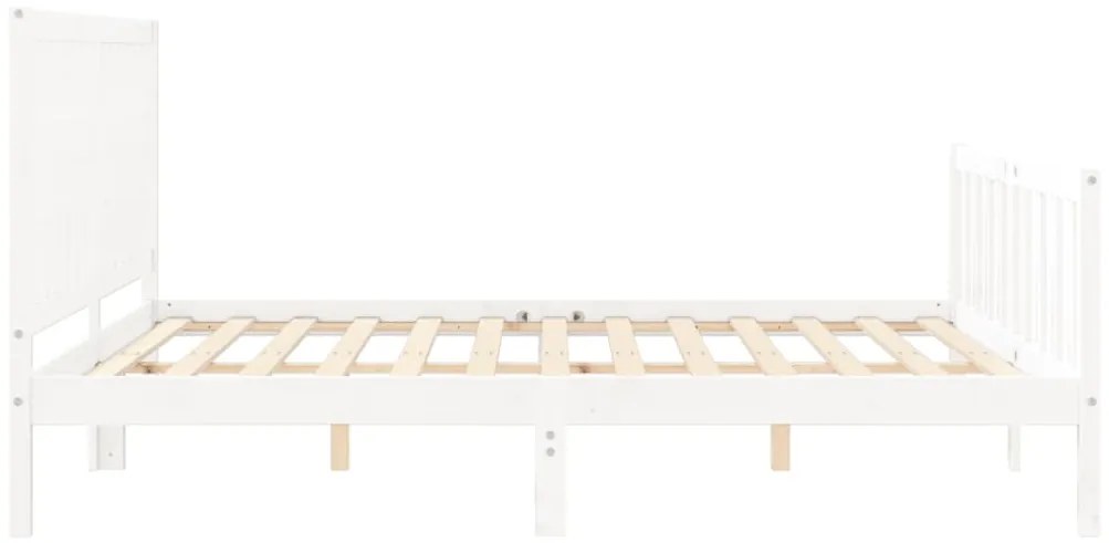 Estrutura cama Super King Size c/ cabeceira madeira branco