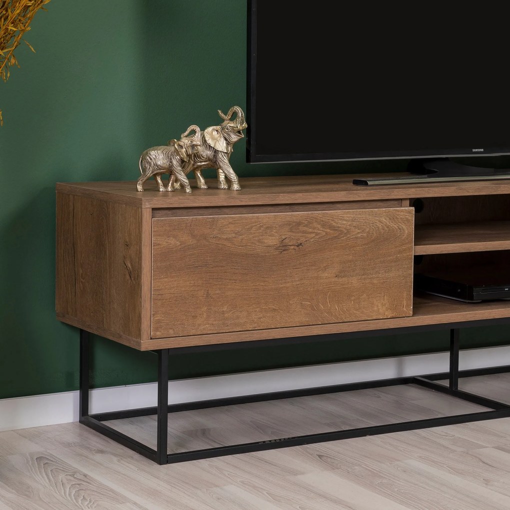 Conjunto de Mobiliário de Sala Laxus – Nogueira/Preto – 90x39x40 cm