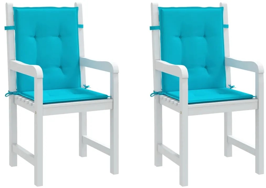 Almofadões p/ cadeira de encosto baixo 2 pcs tecido turquesa
