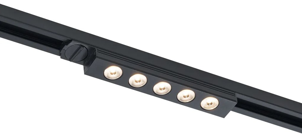 LED Candeeiro de teto moderno preto para sistema de calhas monofásico 5W 370 lm 3000K - Iconic Tsiri Moderno