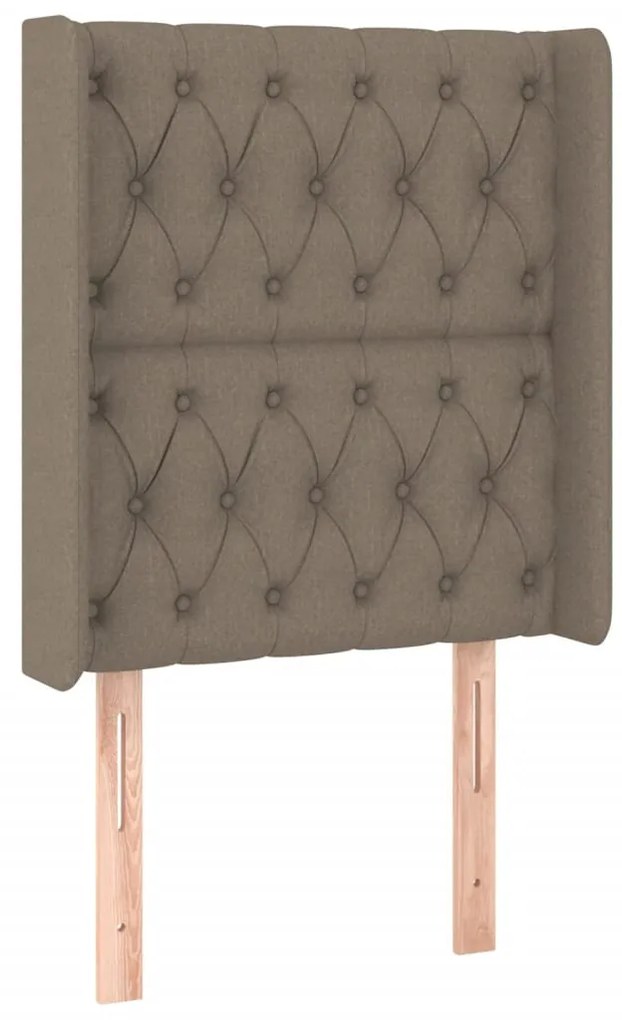 Cabeceira cama c/ LED tecido 83x16x118/128 cm cinza-acastanhado