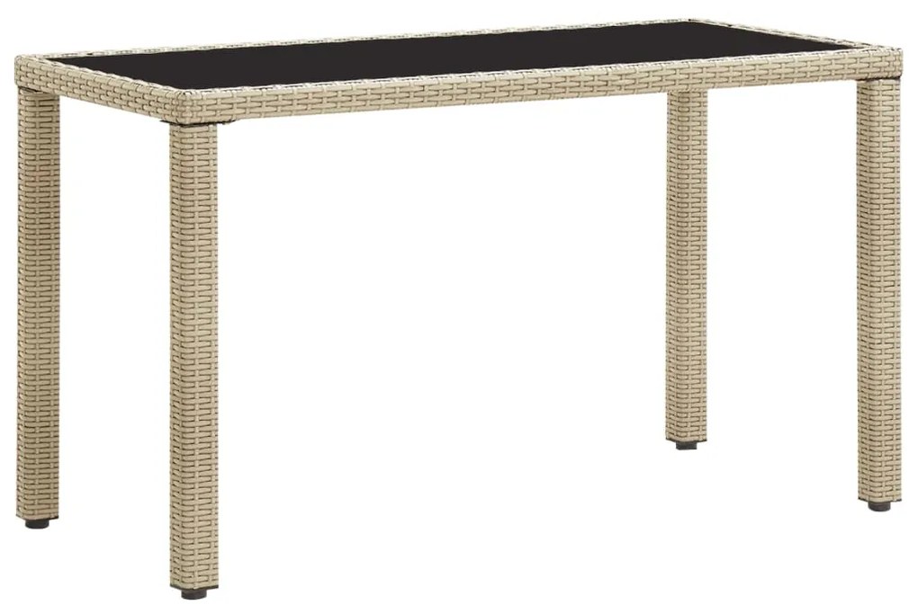 46449 vidaXL Mesa de jardim 123x60x74 cm vime PE bege