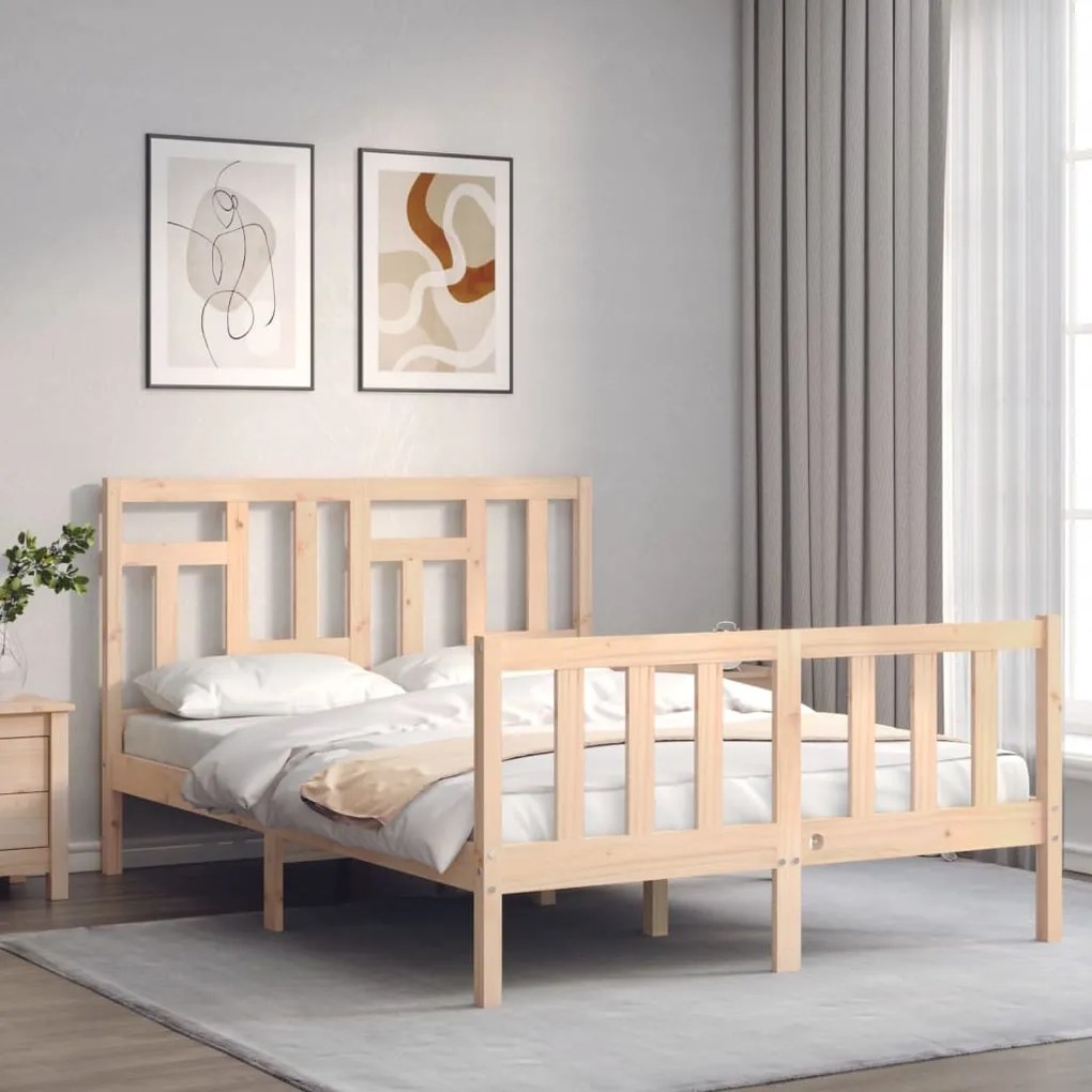 Cama sem colchão 140x200 cm madeira de pinho maciça