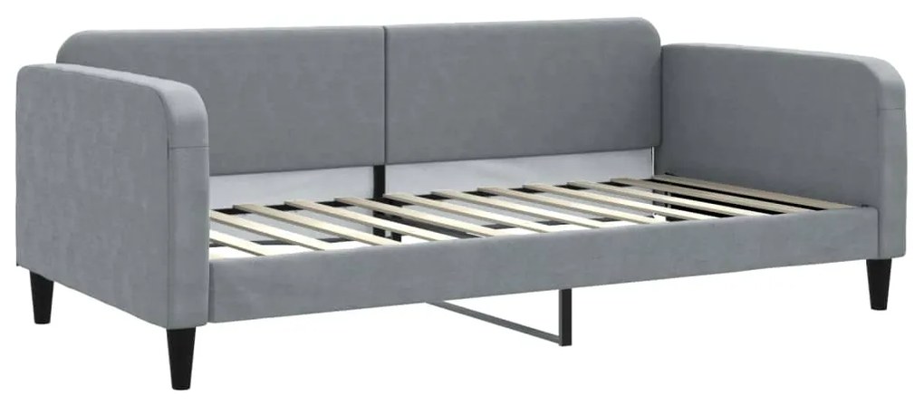 Sofá-cama c/ gavetão e gavetas 100x200 cm tecido cinzento-claro