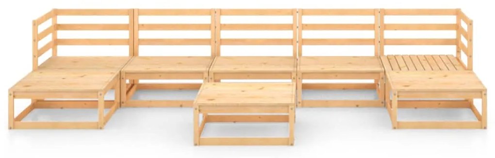8 pcs conjunto lounge de jardim pinho maciço