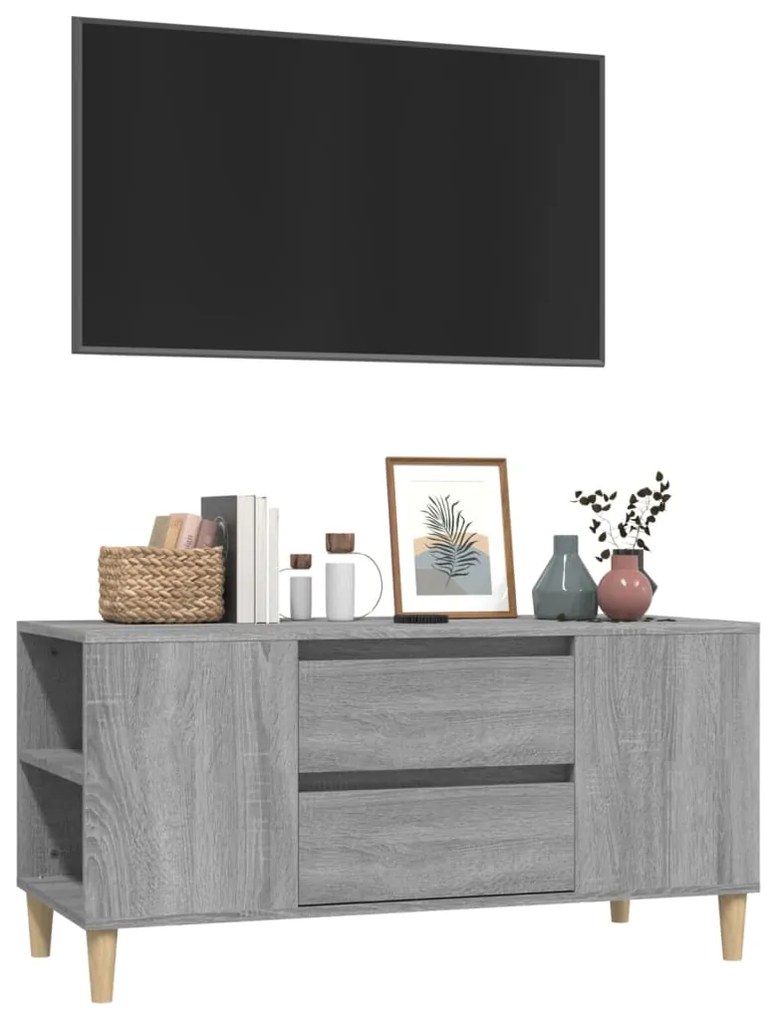 Móvel de TV 102x44,5x50 cm derivados madeira cinzento sonoma