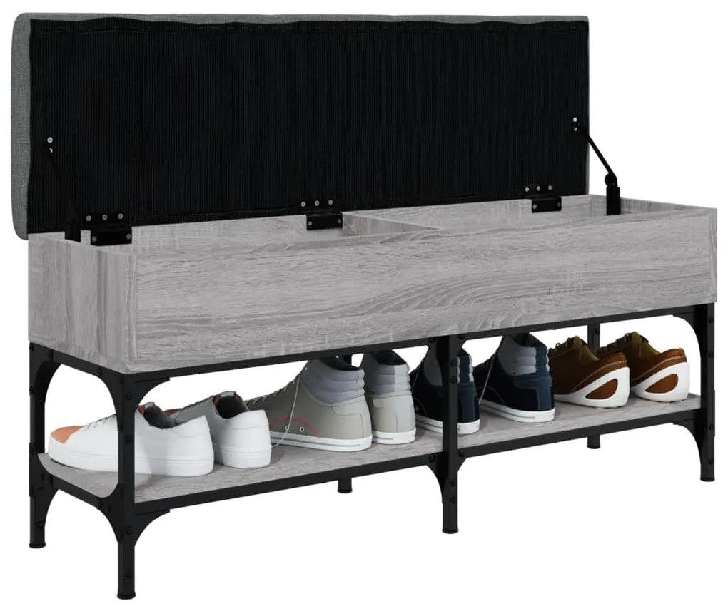 Banco sapateira 102x32x45 cm derivados madeira cinzento sonoma