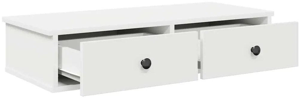 Prateleira parede c/ gavetas 80x34x17 cm deriv. madeira branco