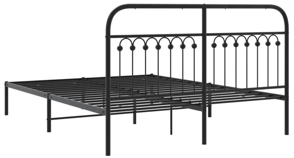 Estrutura de cama com cabeceira 160x200 cm metal preto
