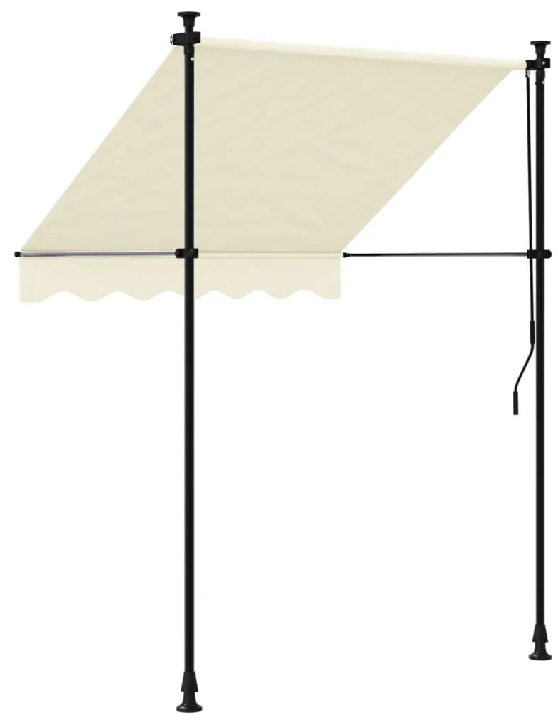 Toldo retrátil 150x150 cm tecido e aço cor creme