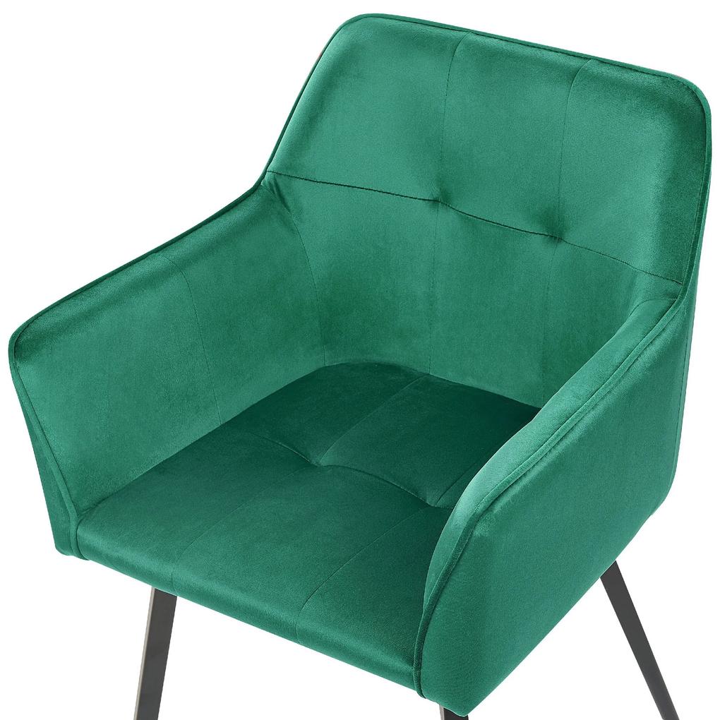 Conjunto de 2 cadeiras de veludo verde esmeralda JASMIN Beliani