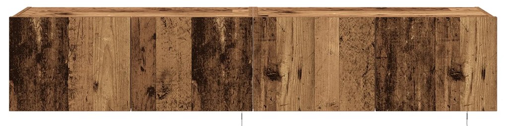 Cabinetes de TV vidaXL com luzes LED 2 pcs Madeira Antiga 80x35x31 cm