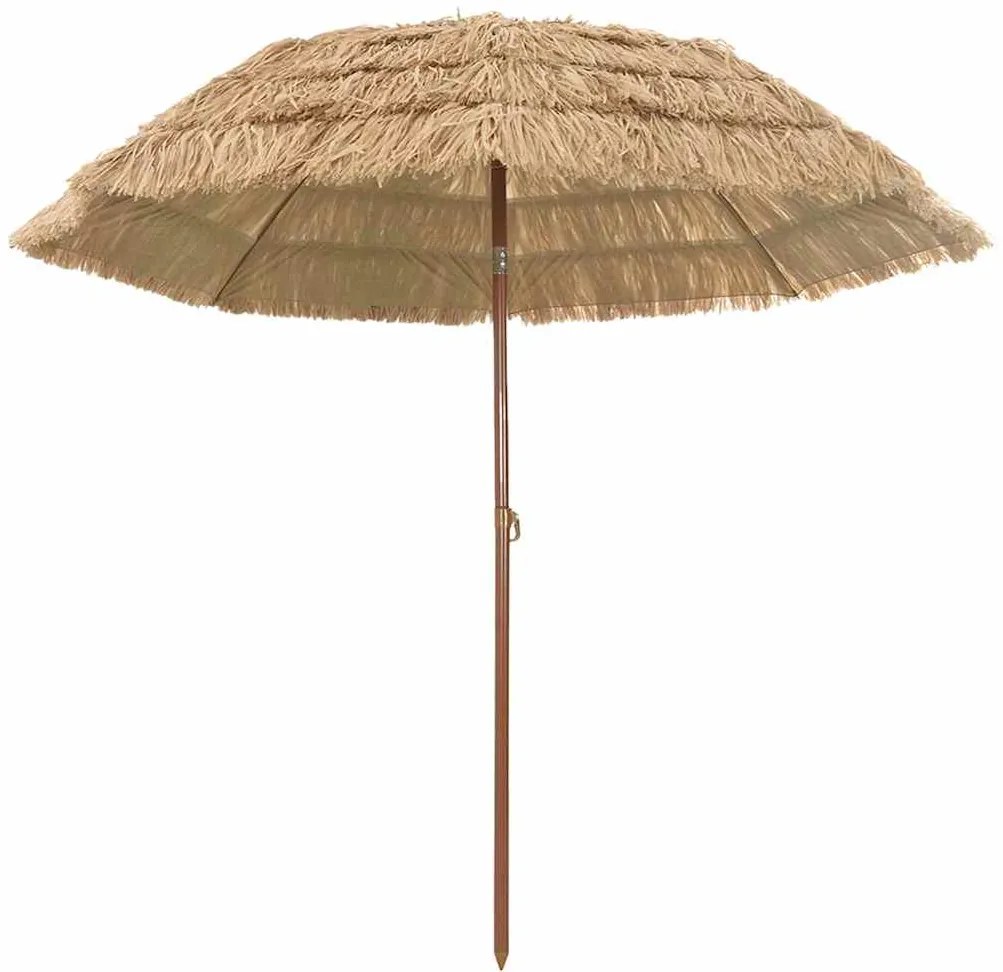 vidaXL Parasol de Praia Castanho Ø 265 x 267 cm Aço