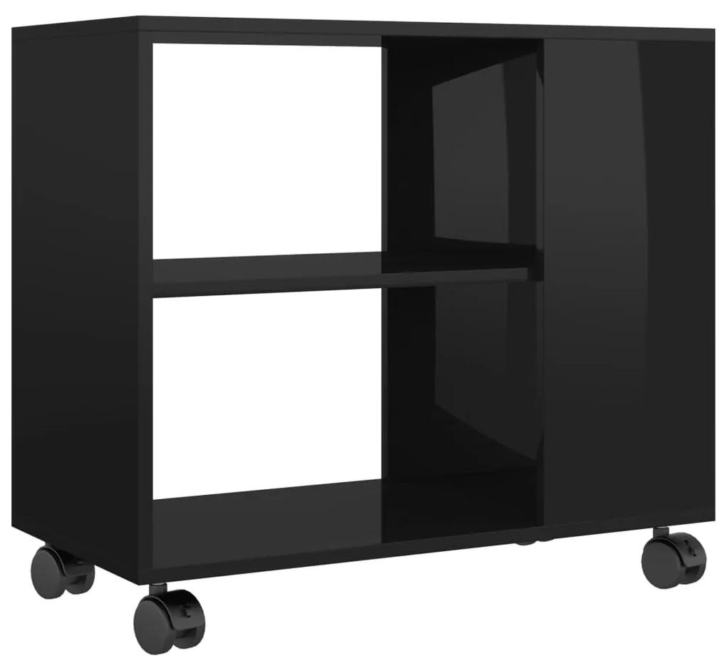 Mesa de apoio 70x35x55 cm madeira processada preto brilhante