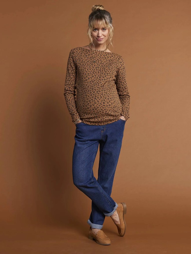 Jeans direitos com faixa, para grávida, Seamless da ENVIE DE FRAISE ganga brut
