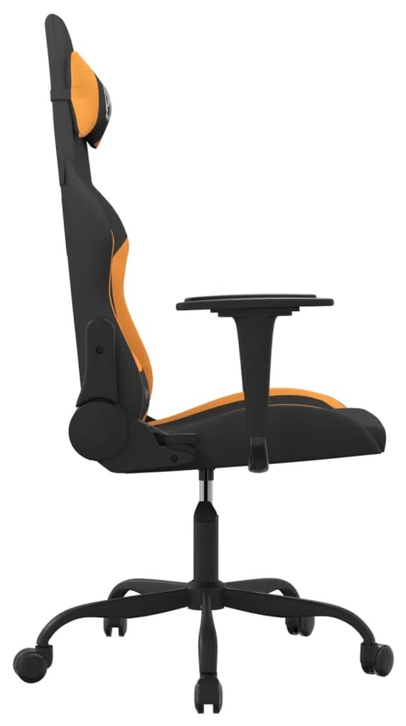 Cadeira gaming de massagens tecido preto e laranja