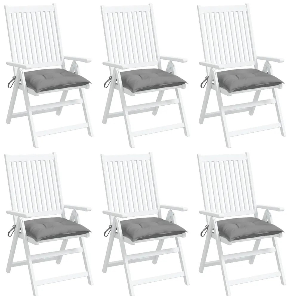 Almofadões de cadeira 6 pcs 50x50x7 cm tecido oxford cinzento