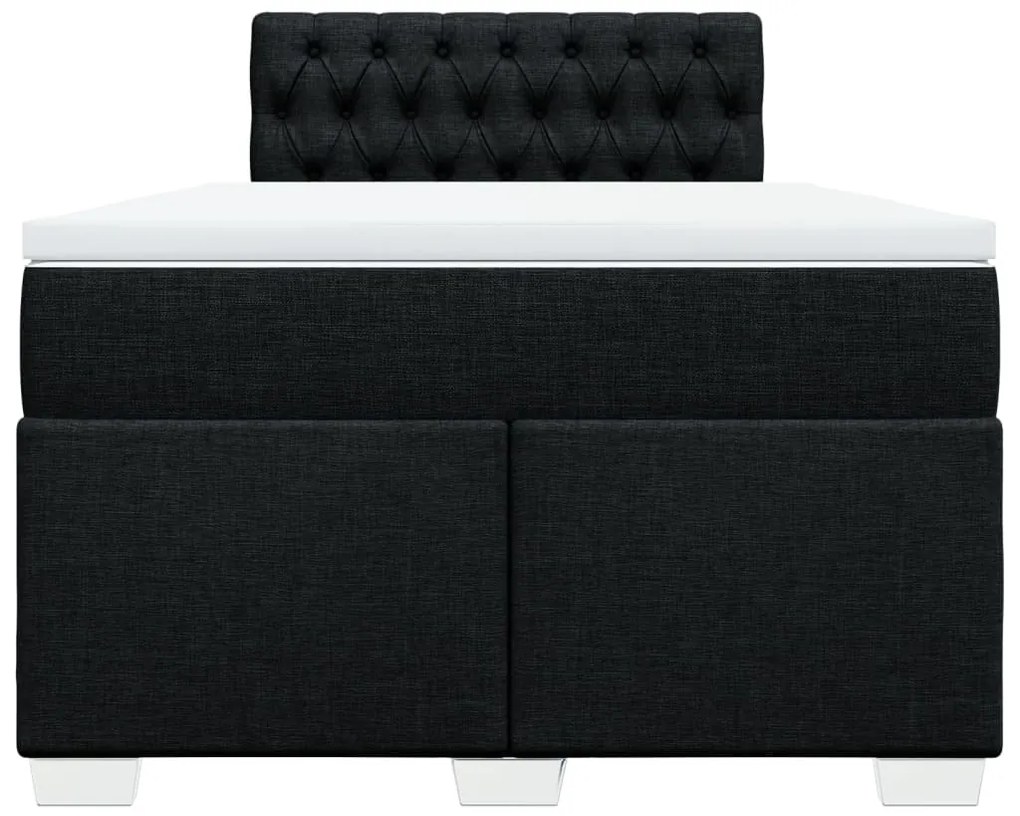 Cama boxspring com colchão 120x190 cm tecido preto