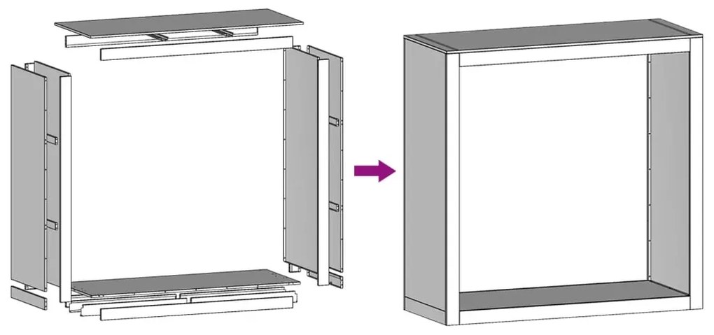 Suporte para lenha 100x40x100 cm aço galvanizado