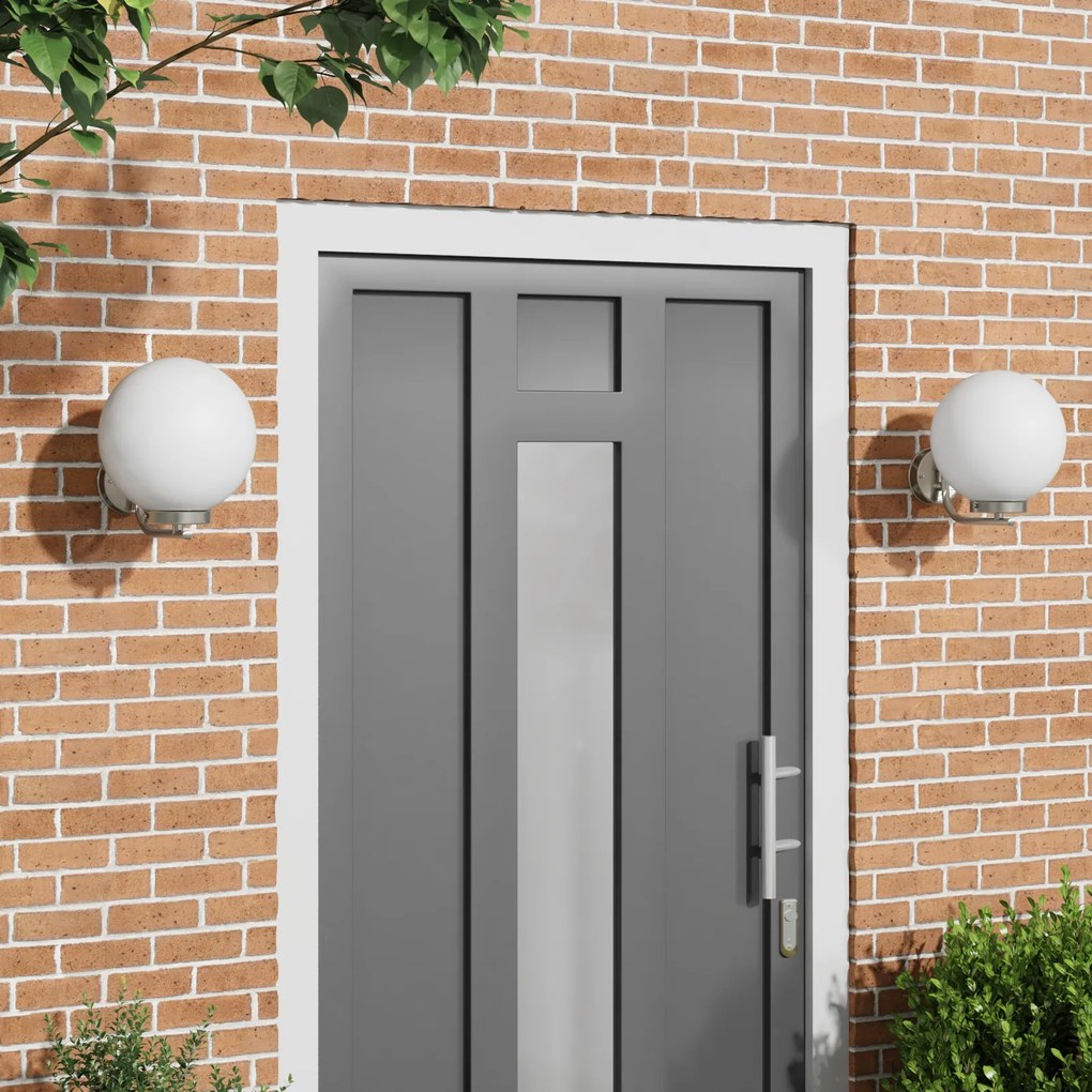 Luz de Parede Externa vidaXL 2 pcs Aço Inoxidável Prata IP44