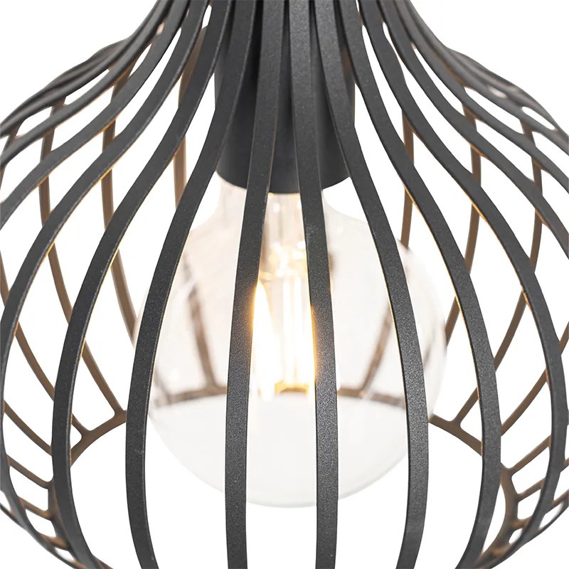 LED Candeeiro suspenso inteligente preto 4 luzes incluindo 4 Wifi G95 - Saffira