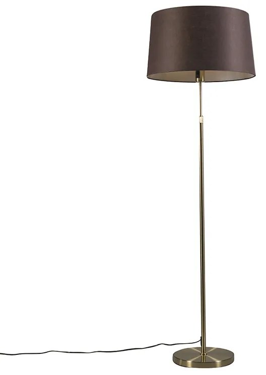 Candeeiro de pé dourado/latão com abajur castanho 45 cm ajustável - Parte Design,Moderno