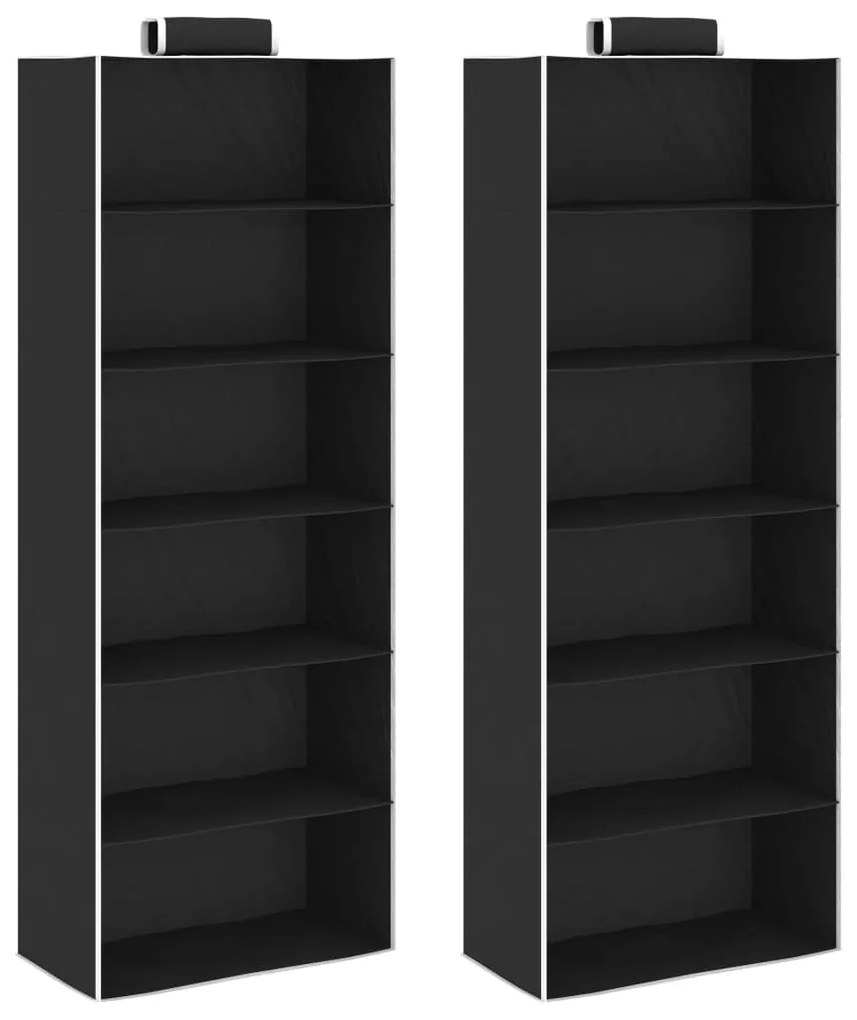 vidaXL Arrumação suspensa para armário 6 compartimentos 2 pcs tecido