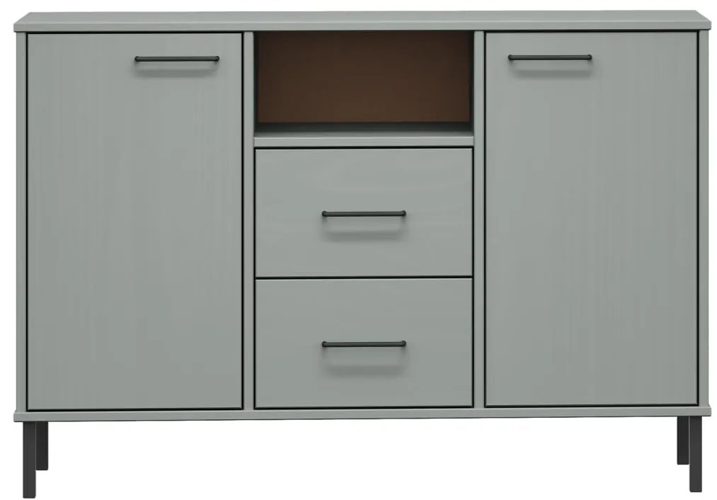 Aparador c/ pernas de metal 113x40x77 madeira maciça OSLO cinza