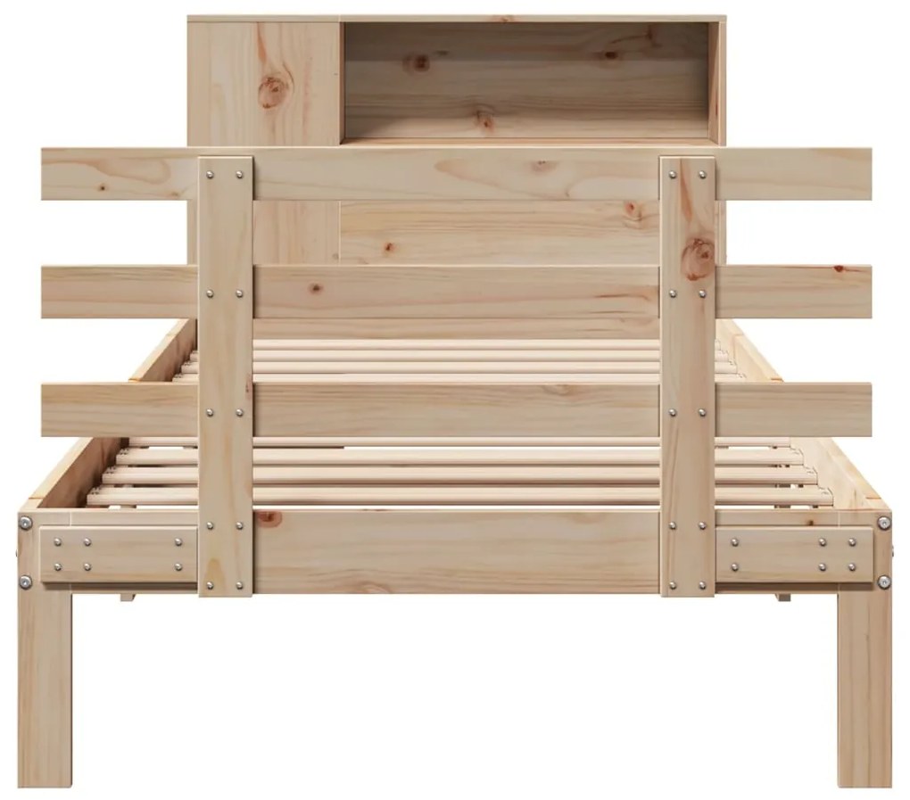 Cama com estante sem colchão 100x200 cm pinho maciço