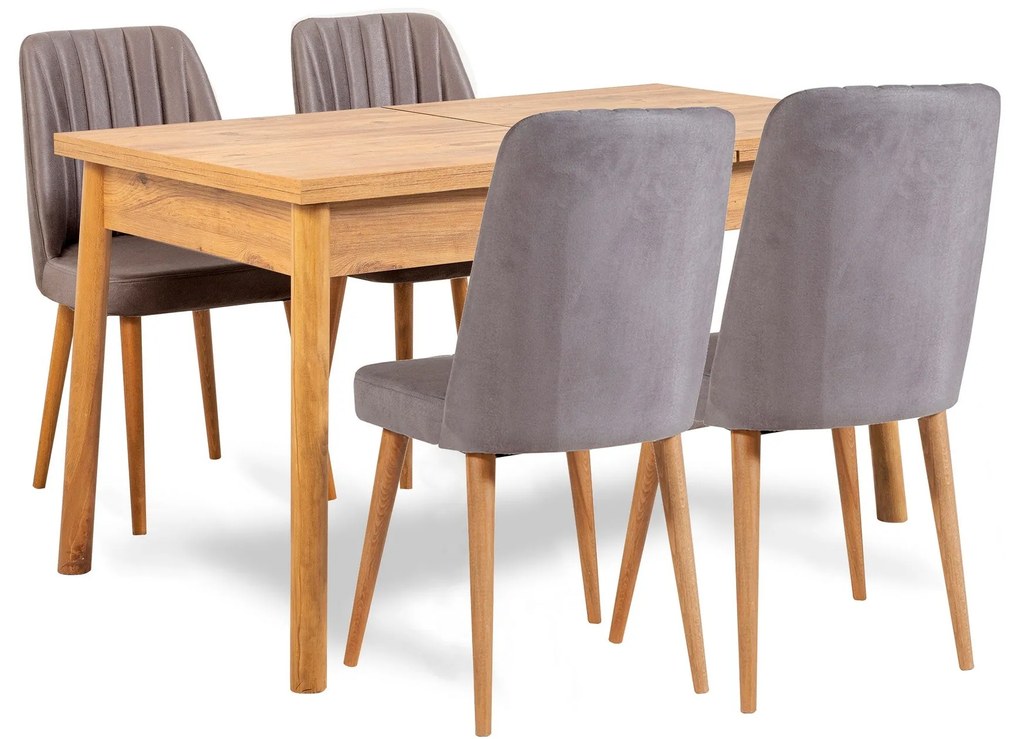 Conjunto de Mesa de Jantar Extensível e Cadeiras Santiago – Pinho Atlâ