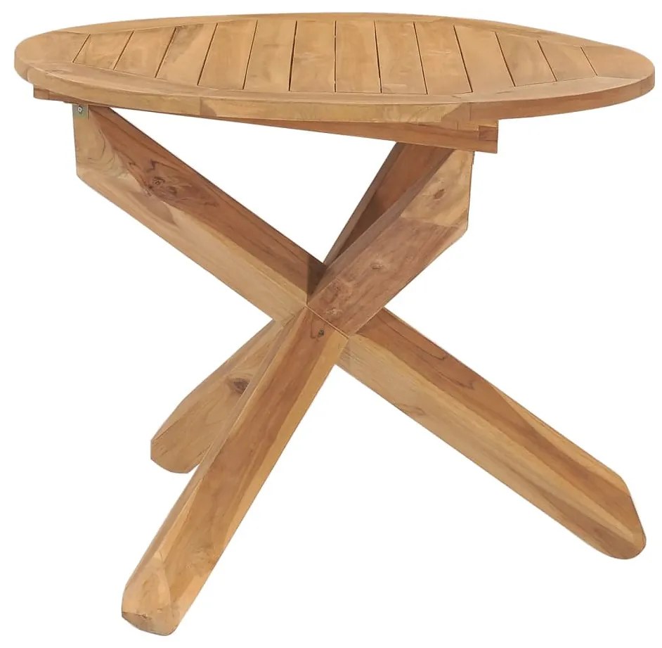 Mesa de jantar para jardim Ø90x75 cm madeira de teca maciça