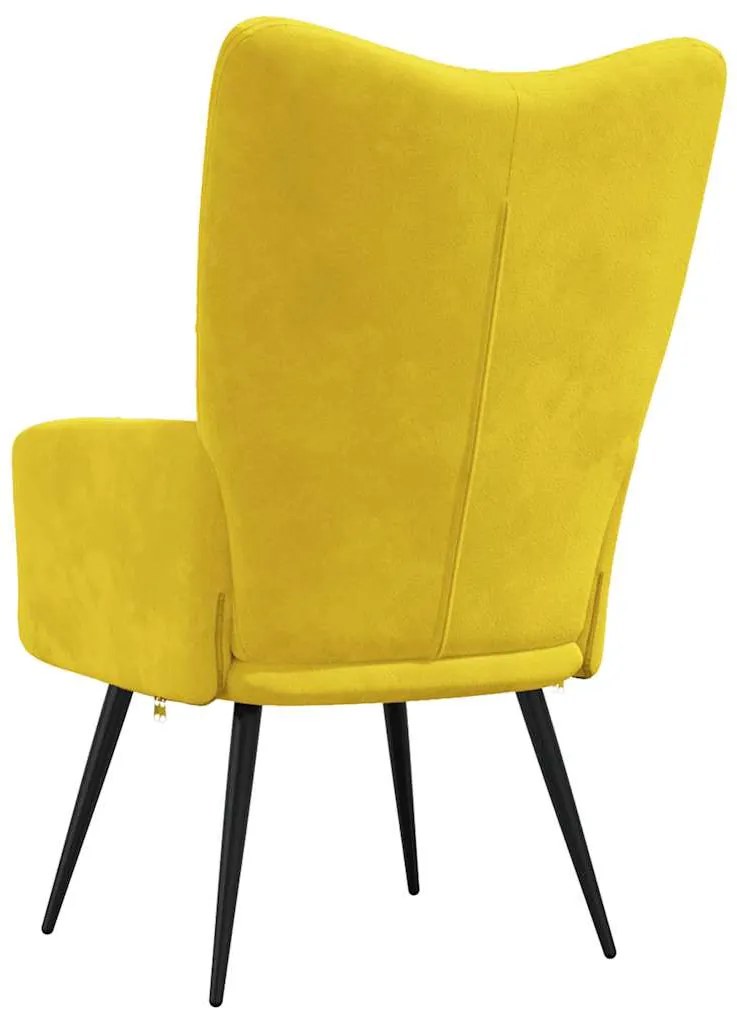 Cadeira de descanso veludo amarelo mostarda